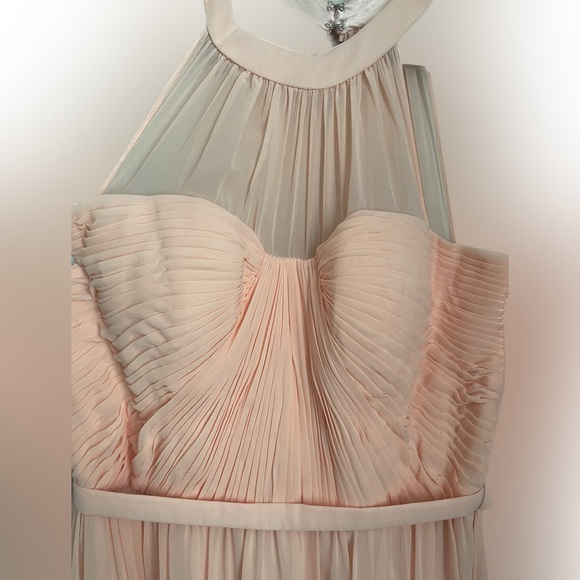 Cinderella Divine High Neck Illusion Long A-Line Dress - Picture 4 of 8